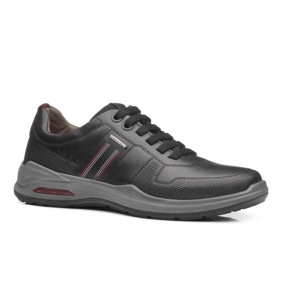 ZAPATILLA HOMBRE PEGADA CUERO PRETO BORDO 110501-03
