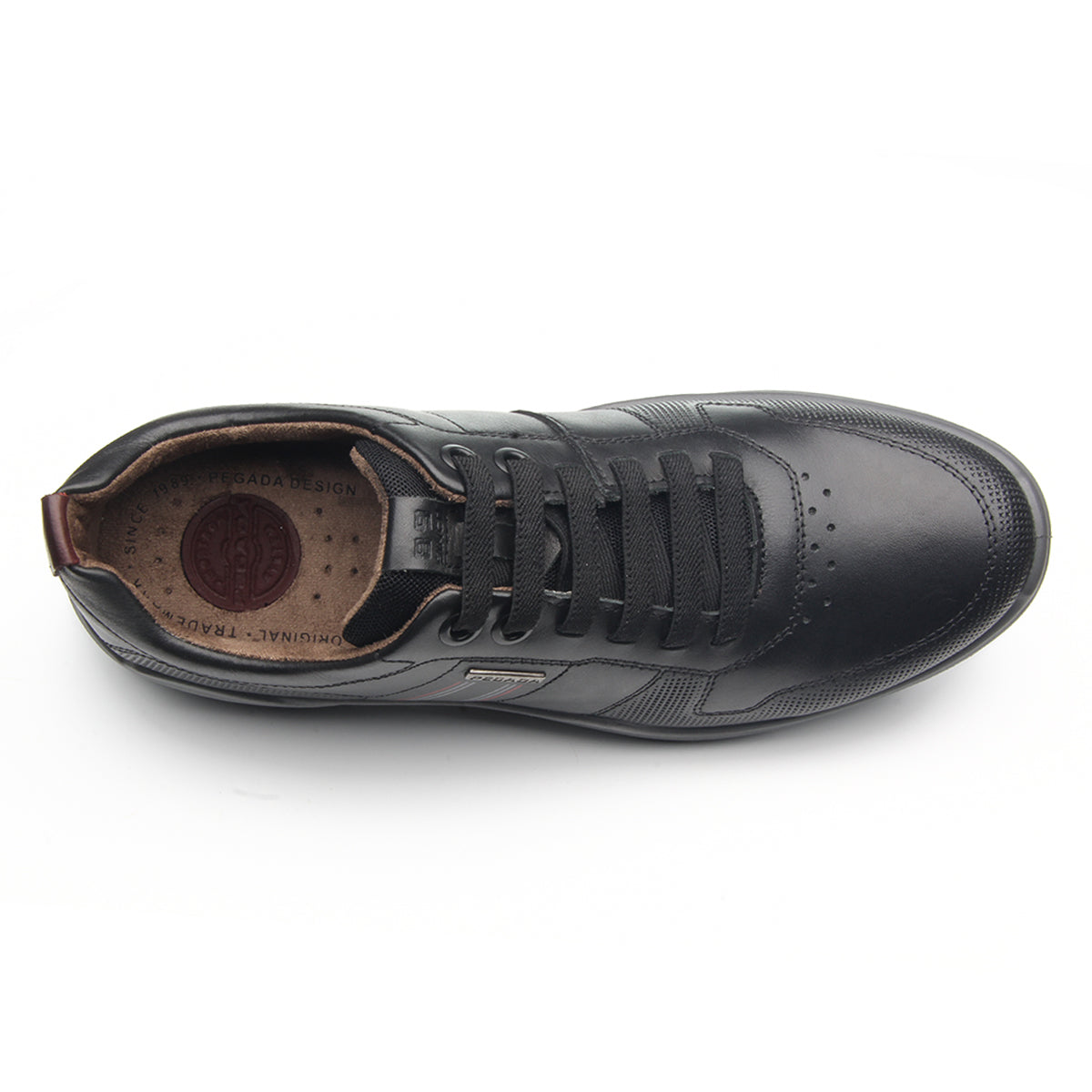 ZAPATILLA HOMBRE PEGADA CUERO PRETO BORDO 110501-03