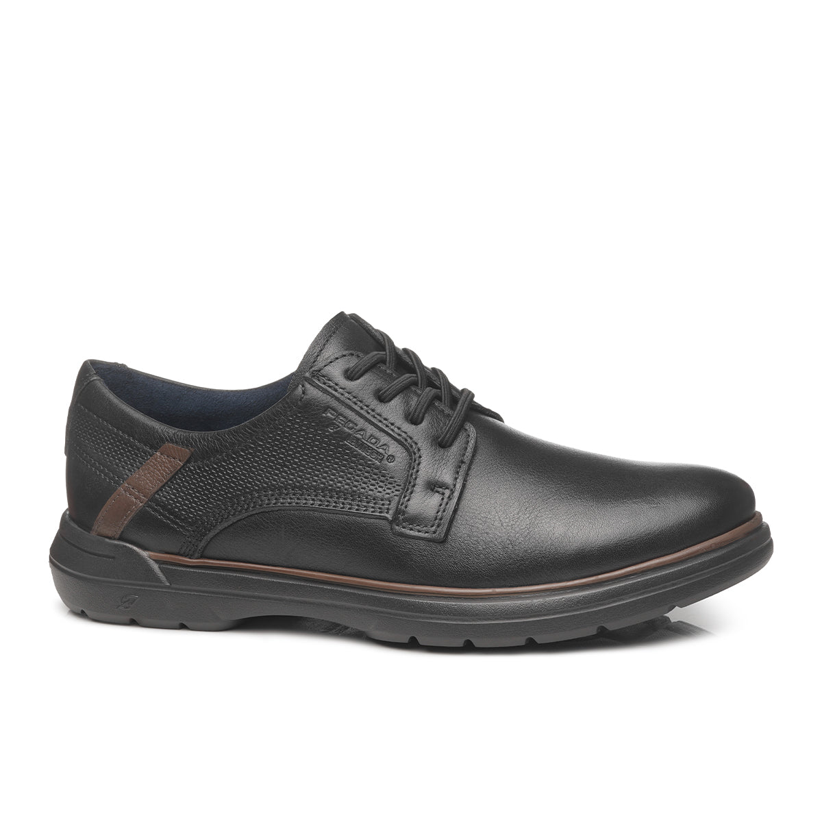 ZAPATO HOMBRE PEGADA CUERO PRETO/CONHAQUE 126603-02