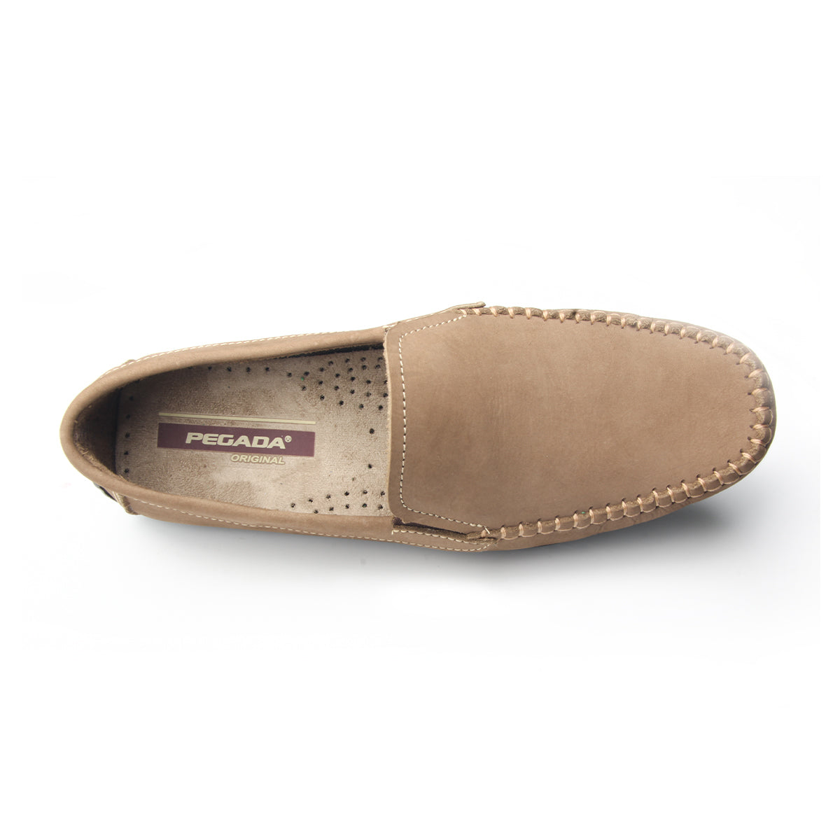MOCASIN HOMBRE PEGADA CUERO RATO/CONHAQUE 140773-05