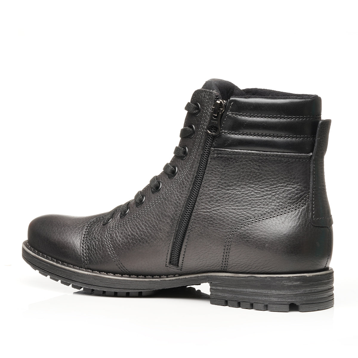 BOTIN HOMBRE PEGADA CUERO CROMO/PRETO 180748-09