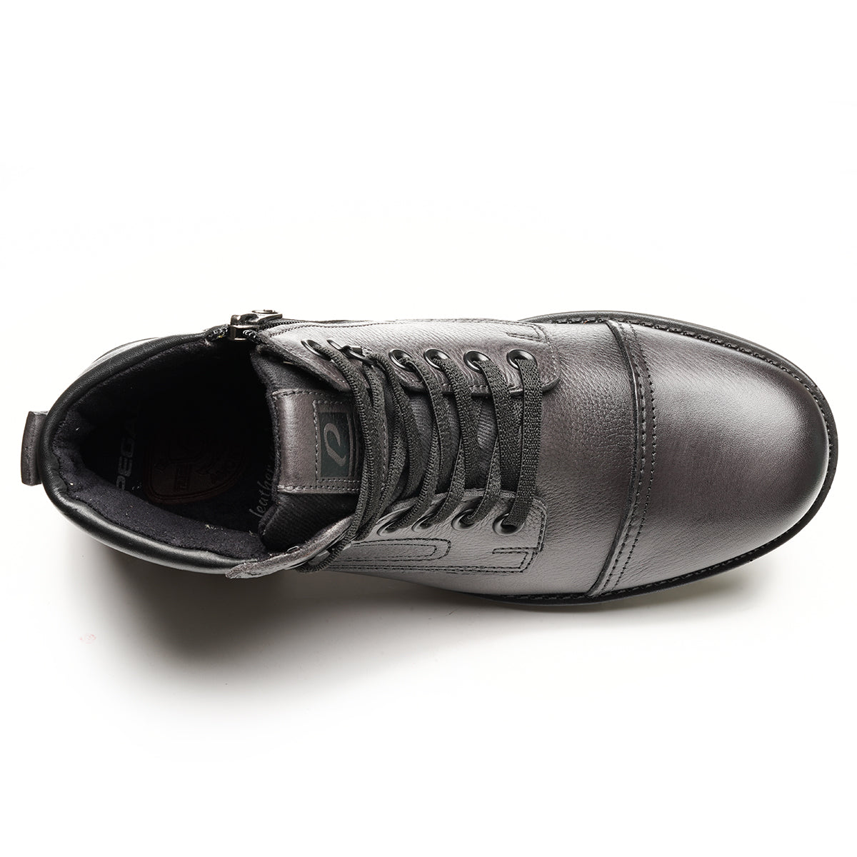 BOTIN HOMBRE PEGADA CUERO CROMO/PRETO 181313-07
