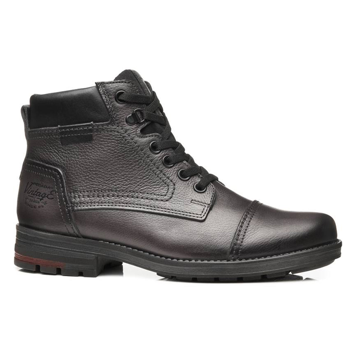 BOTIN HOMBRE PEGADA CUERO CROMO/PRETO 181313-07