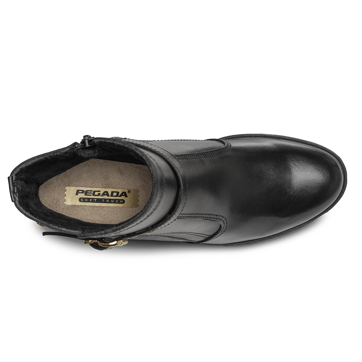 BOTIN MUJER PEGADA CUERO VESTIR PRETO 280401-03