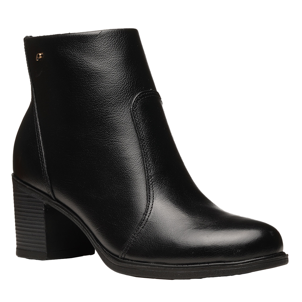BOTIN MUJER PEGADA CUERO VESTIR PRETO 280406-03
