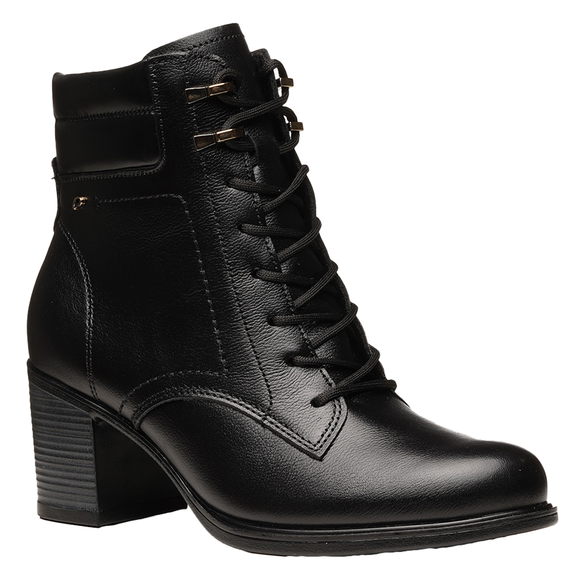BOTIN MUJER PEGADA CUERO VESTIR PRETO 280407-03