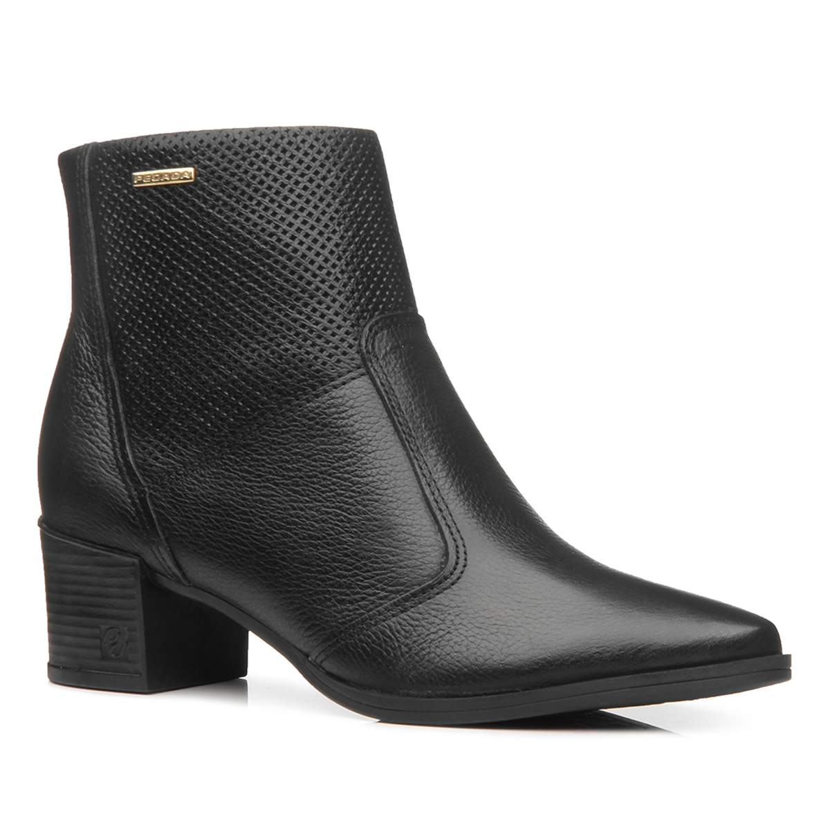 BOTIN MUJER PEGADA CUERO VESTIR PRETO 280502-05