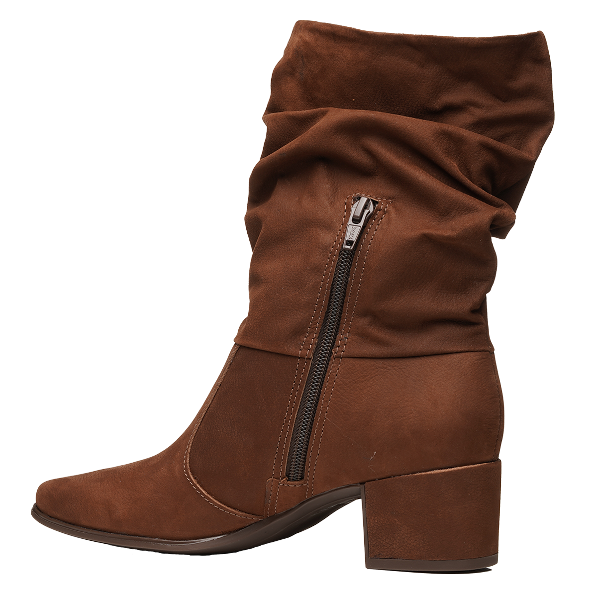 BOTIN MUJER PEGADA CUERO VESTIR CASTANHO 280901-05