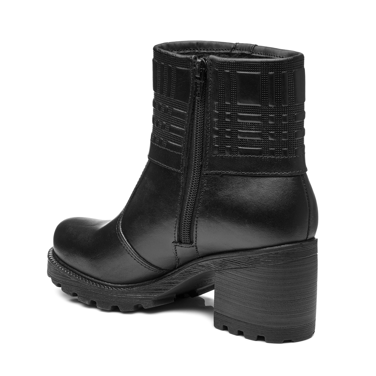 BOTIN MUJER PEGADA CUERO CASUAL PRETO 281311-05