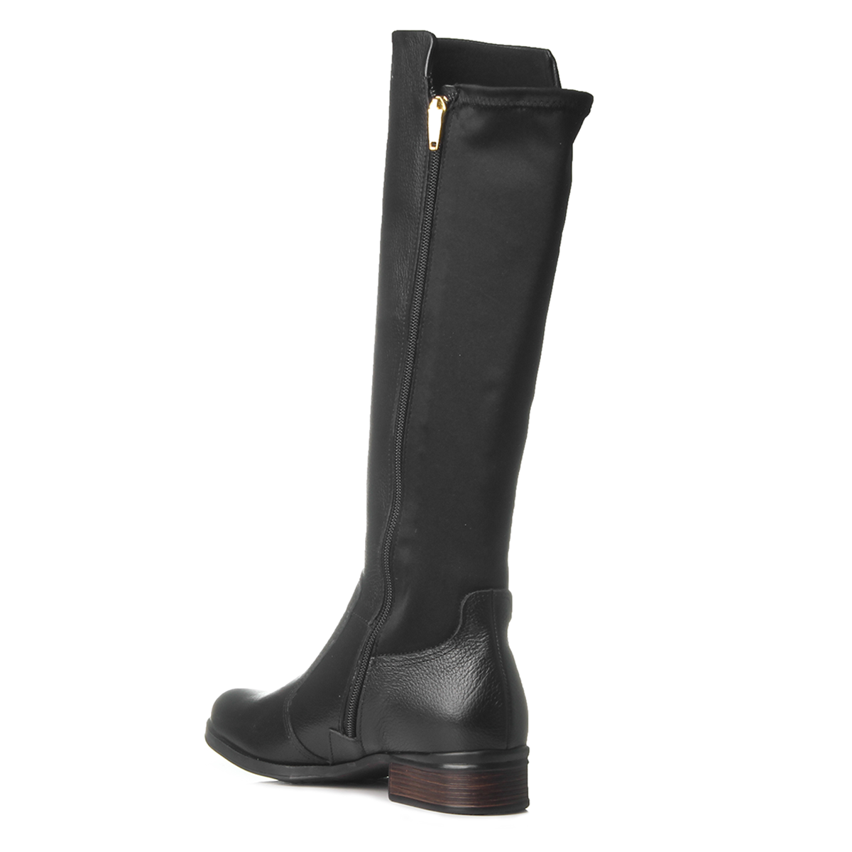 BOTA MUJER PEGADA CUERO VESTIR PRETO 282063-03