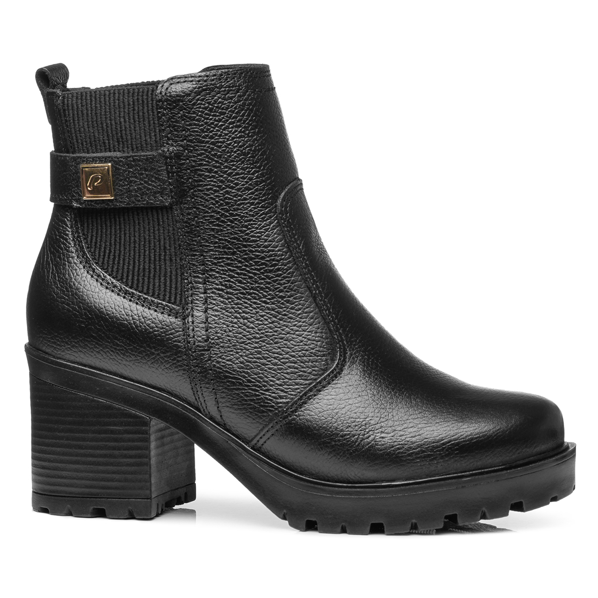 BOTIN MUJER PEGADA CUERO VESTIR PRETO 282603-02