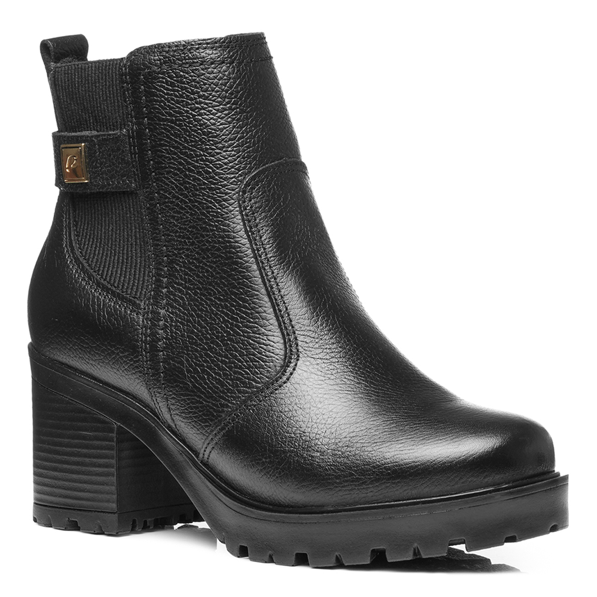 BOTIN MUJER PEGADA CUERO VESTIR PRETO 282603-02