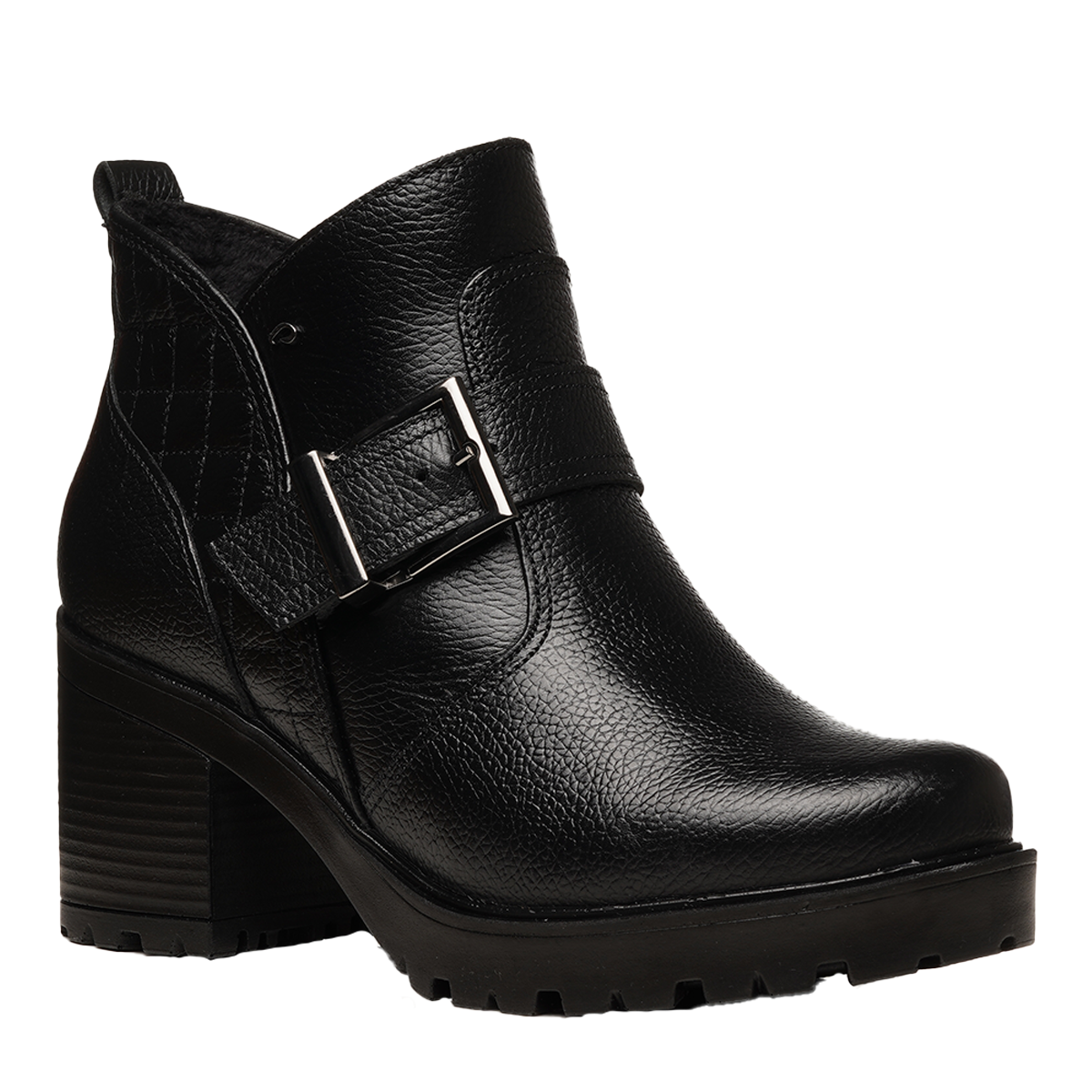 BOTIN MUJER PEGADA CUERO VESTIR PRETO 282604-04