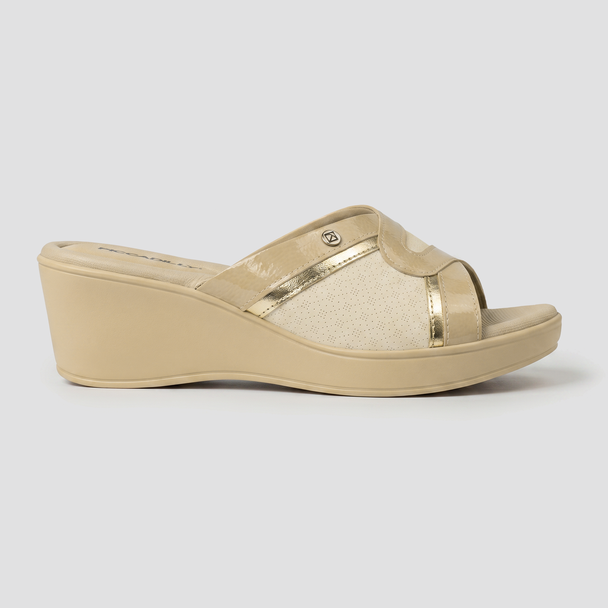 SANDALIA JOANETE MUJER PICCADILLY BRULE/OURO/OFF WHITE 54043700000009