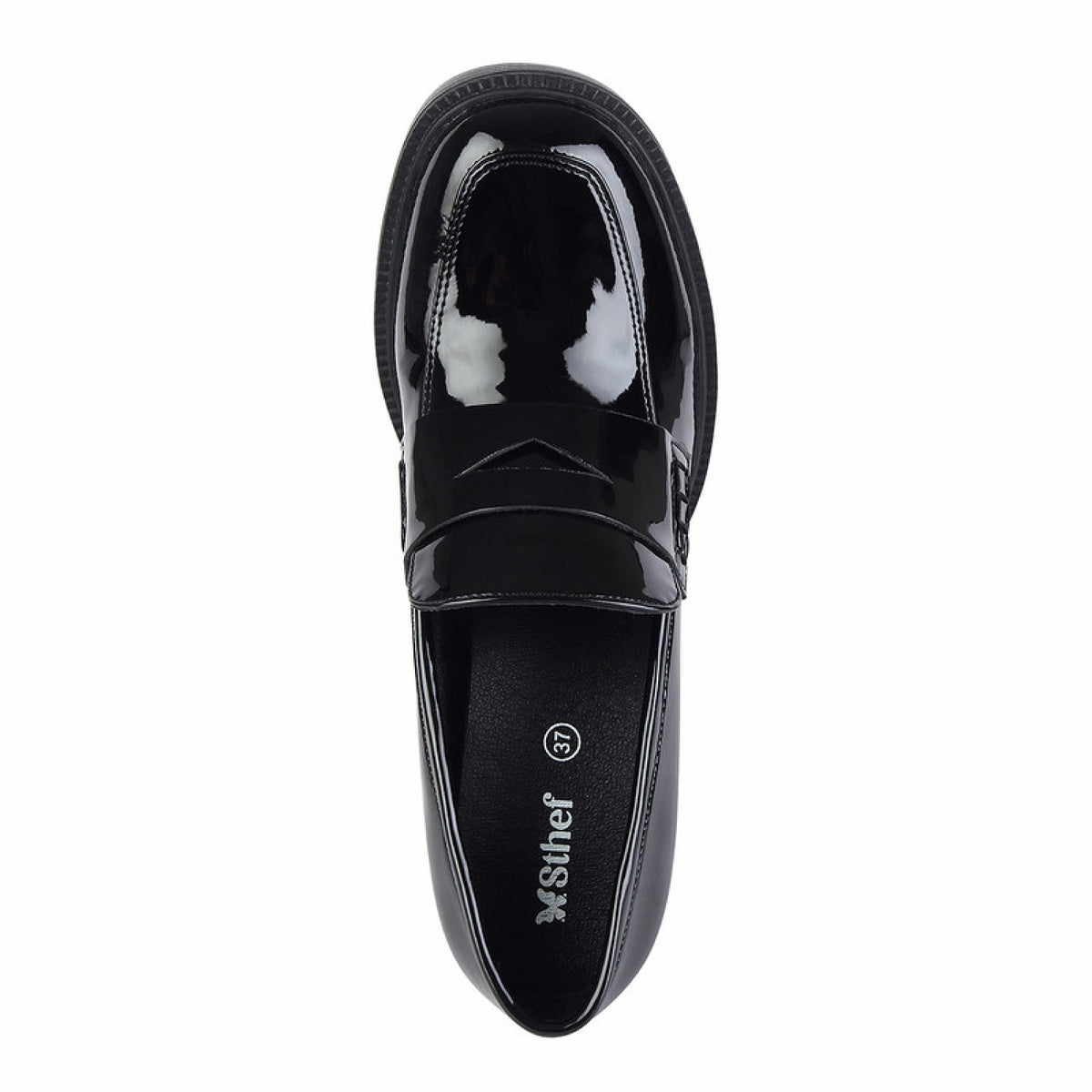 MOCASIN MUJER STHEF NEGRO CHAROL 7971