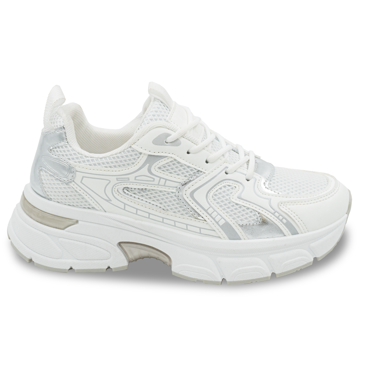 ZAPATILLA MUJER STHEF CASUAL BLANCO/PLATA 8264