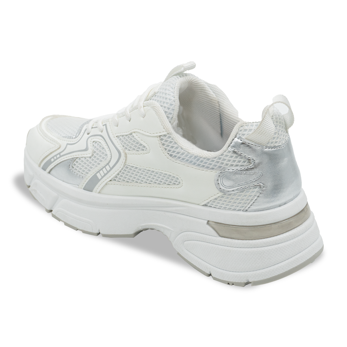 ZAPATILLA MUJER STHEF CASUAL BLANCO/PLATA 8264