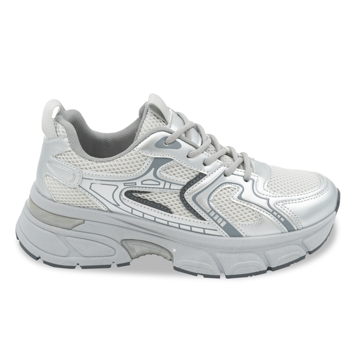 ZAPATILLA MUJER STHEF CASUAL PLATA 8264