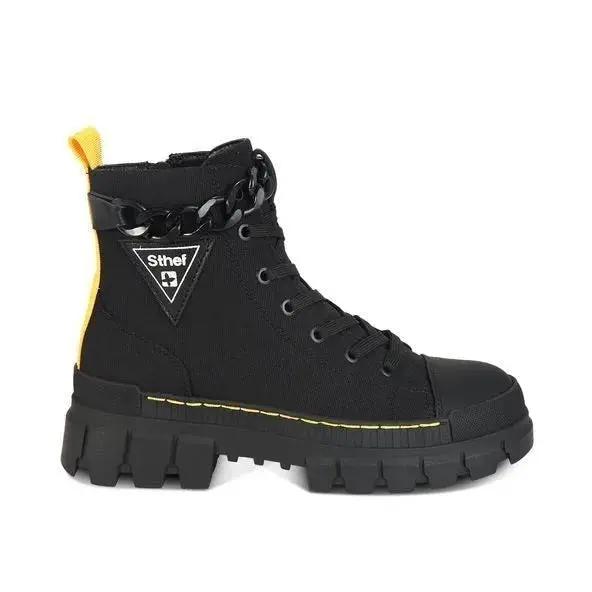 Botines Combat Mujer 7609 NEGRO-STHEF