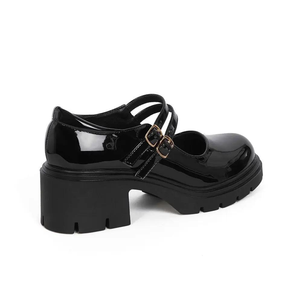 Mocasin Mujer 8119 Negro Charol Sthef