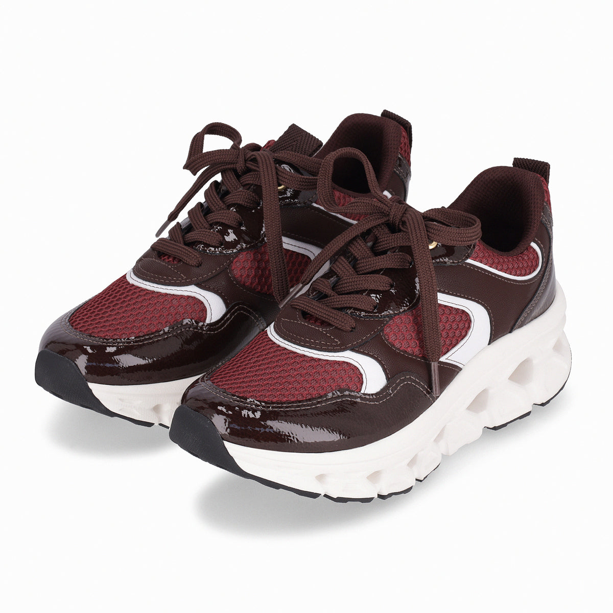 ZAPATILLA MAXI MUJER PICCADILLY CACAU/BRANCO NEVE/BURGUNDY 94801900000011