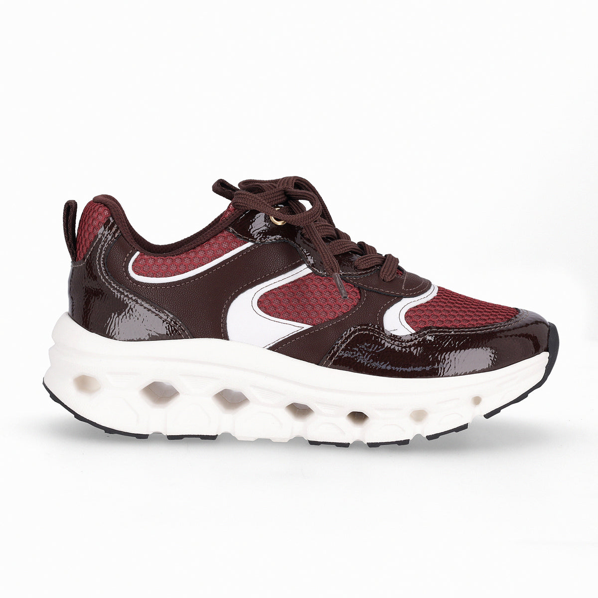 ZAPATILLA MAXI MUJER PICCADILLY CACAU/BRANCO NEVE/BURGUNDY 94801900000011