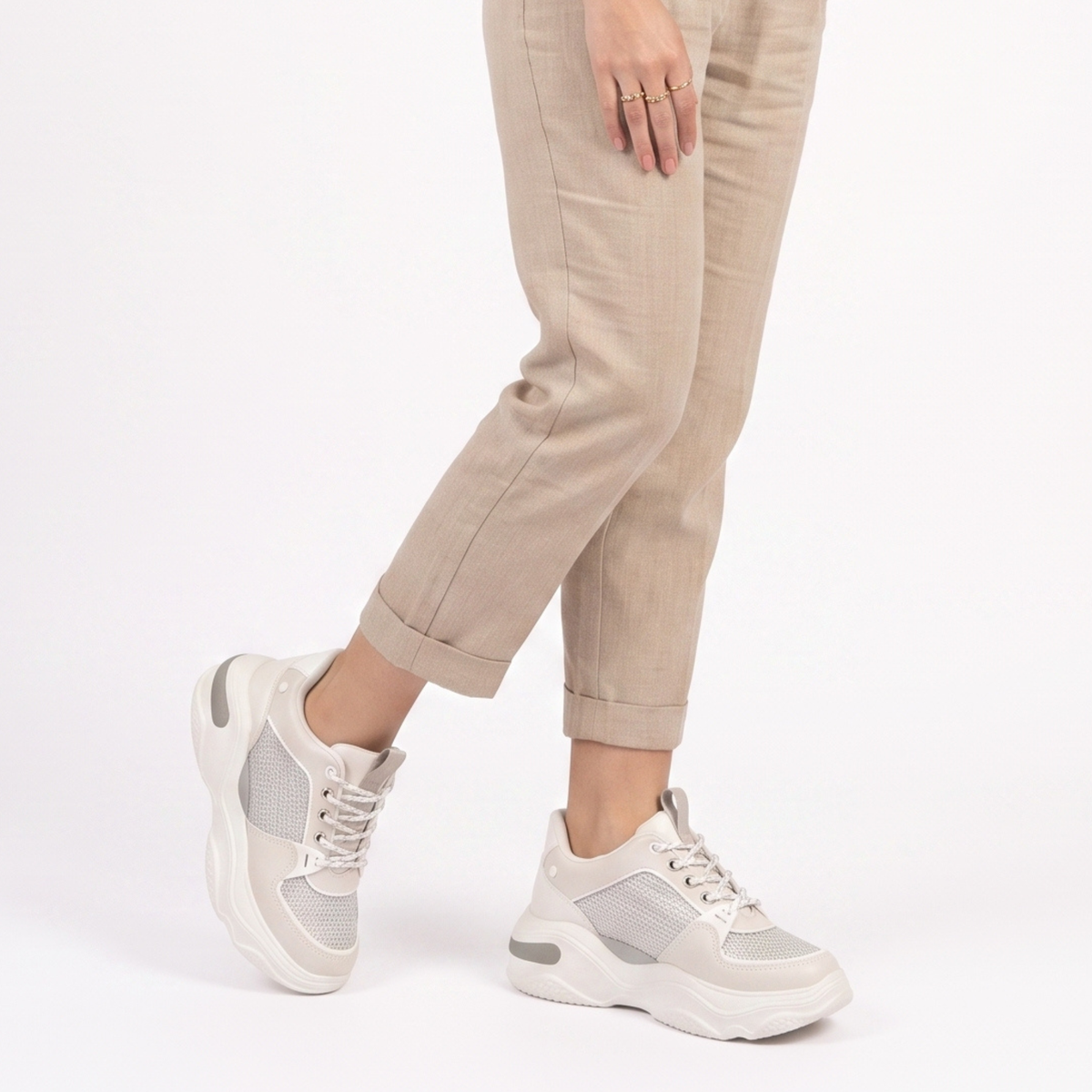 Zapatillas Mujer T4181 White/prata 37