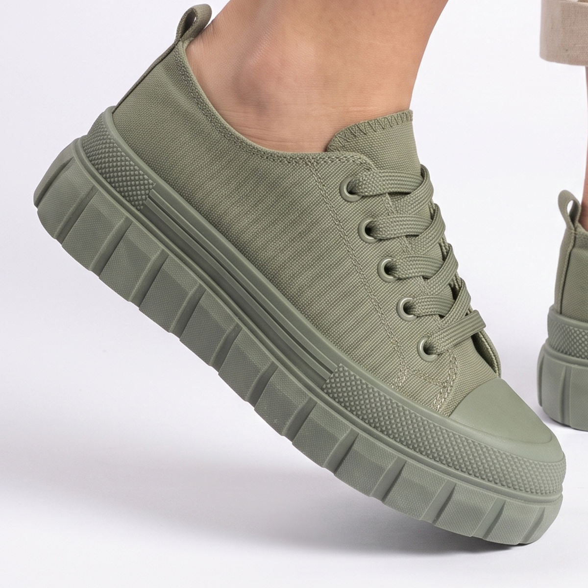 ZAPATILLA MUJER STHEF URBANA OLIVO 7569 TXTL