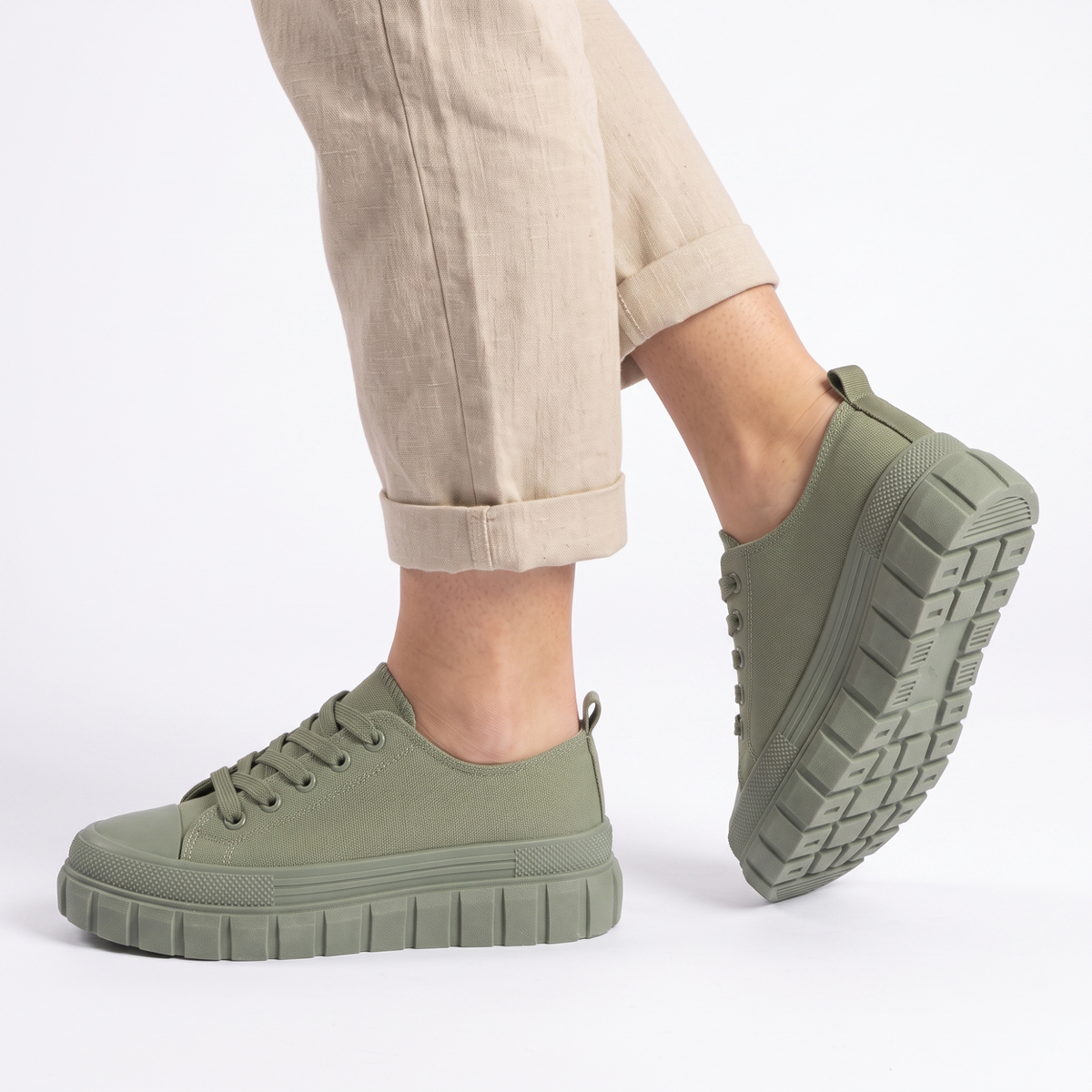 ZAPATILLA MUJER STHEF URBANA OLIVO 7569 TXTL