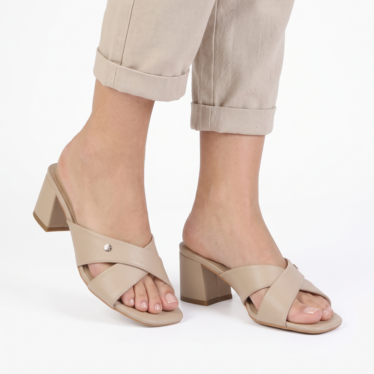 SANDALIA MUJER STHEF VESTIR BEIGE 8044