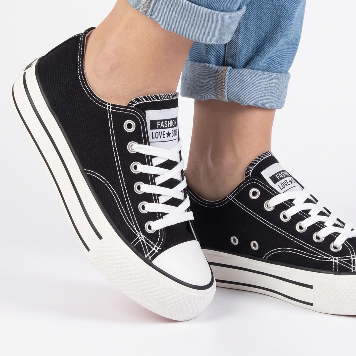 ZAPATILLA MUJER STHEF CASUAL NEGRO 8079