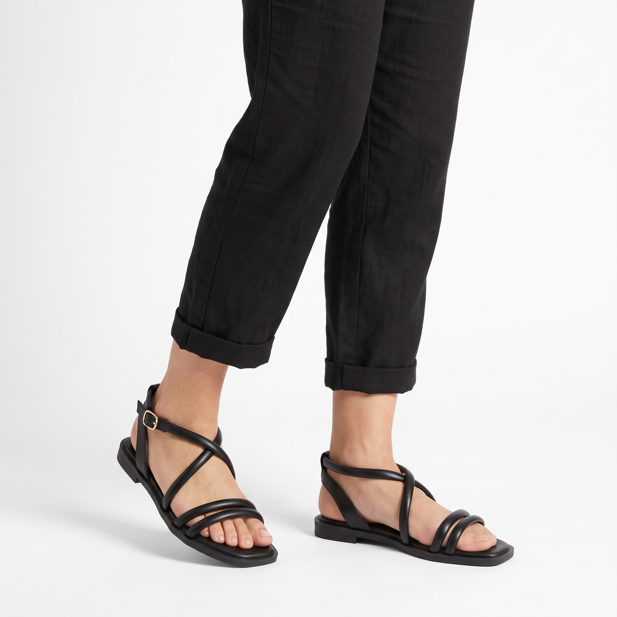 SANDALIA MUJER STHEF CASUAL NEGRO 7743
