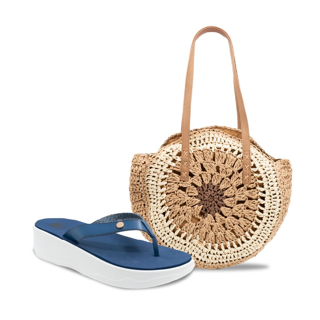 PACK PLAYERO CARTERA + SANDALIA 8203 AZUL