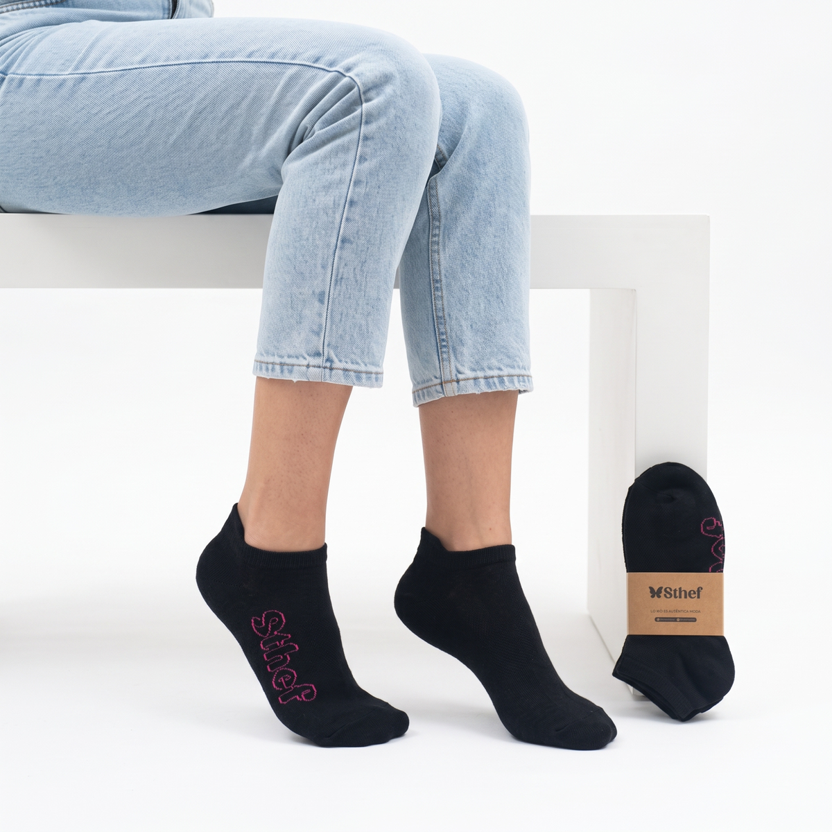 MEDIAS PACK DE 03 UNDS STHEF NEGRO 8368