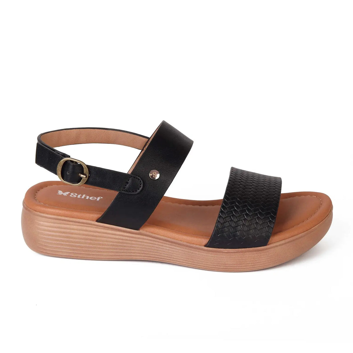 SANDALIA MUJER STHEF CASUAL NEGRO 8000