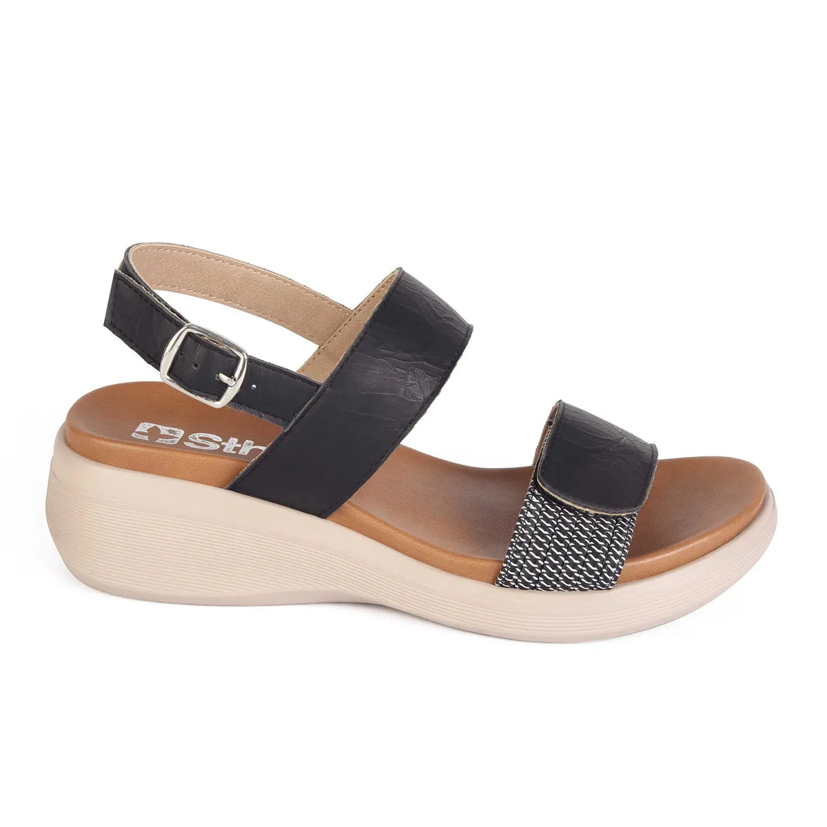SANDALIA MUJER STHEF CASUAL NEGRO 8013
