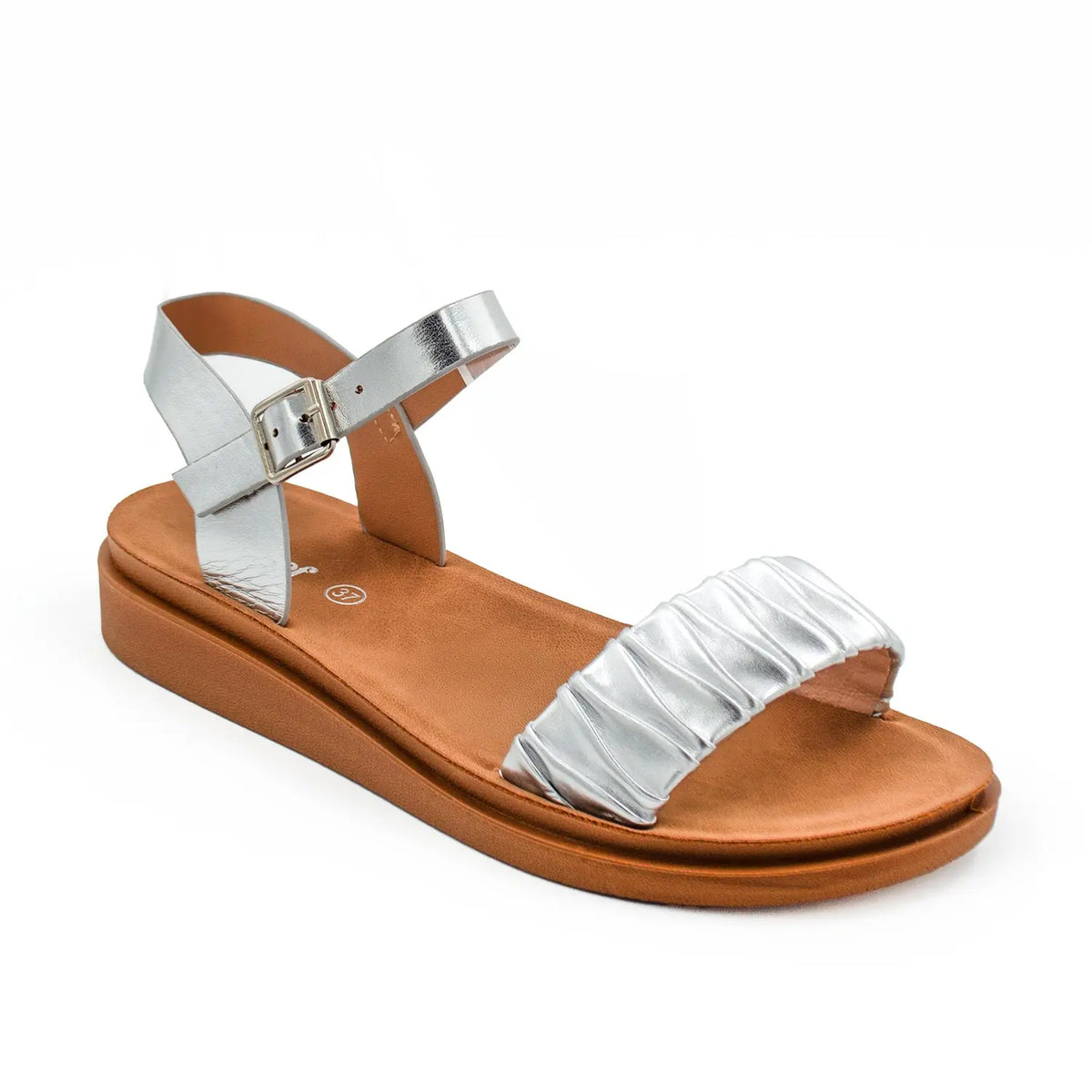 SANDALIA MUJER STHEF CASUAL PLATA 8010