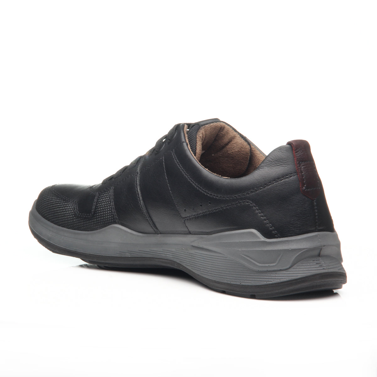 ZAPATILLA HOMBRE PEGADA CUERO PRETO BORDO 110501-03