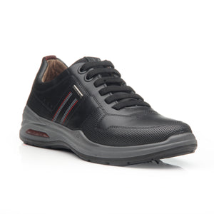 ZAPATILLA HOMBRE PEGADA CUERO PRETO BORDO 110501-03