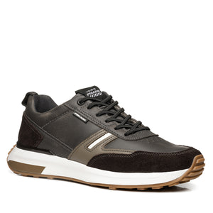 ZAPATILLA HOMBRE PEGADA CUERO CARBONO/CAFE/BRANCO 110751-07