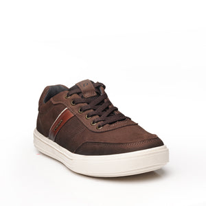 ZAPATILLA HOMBRE PEGADA CUERO CHOCOLATE 111502-08