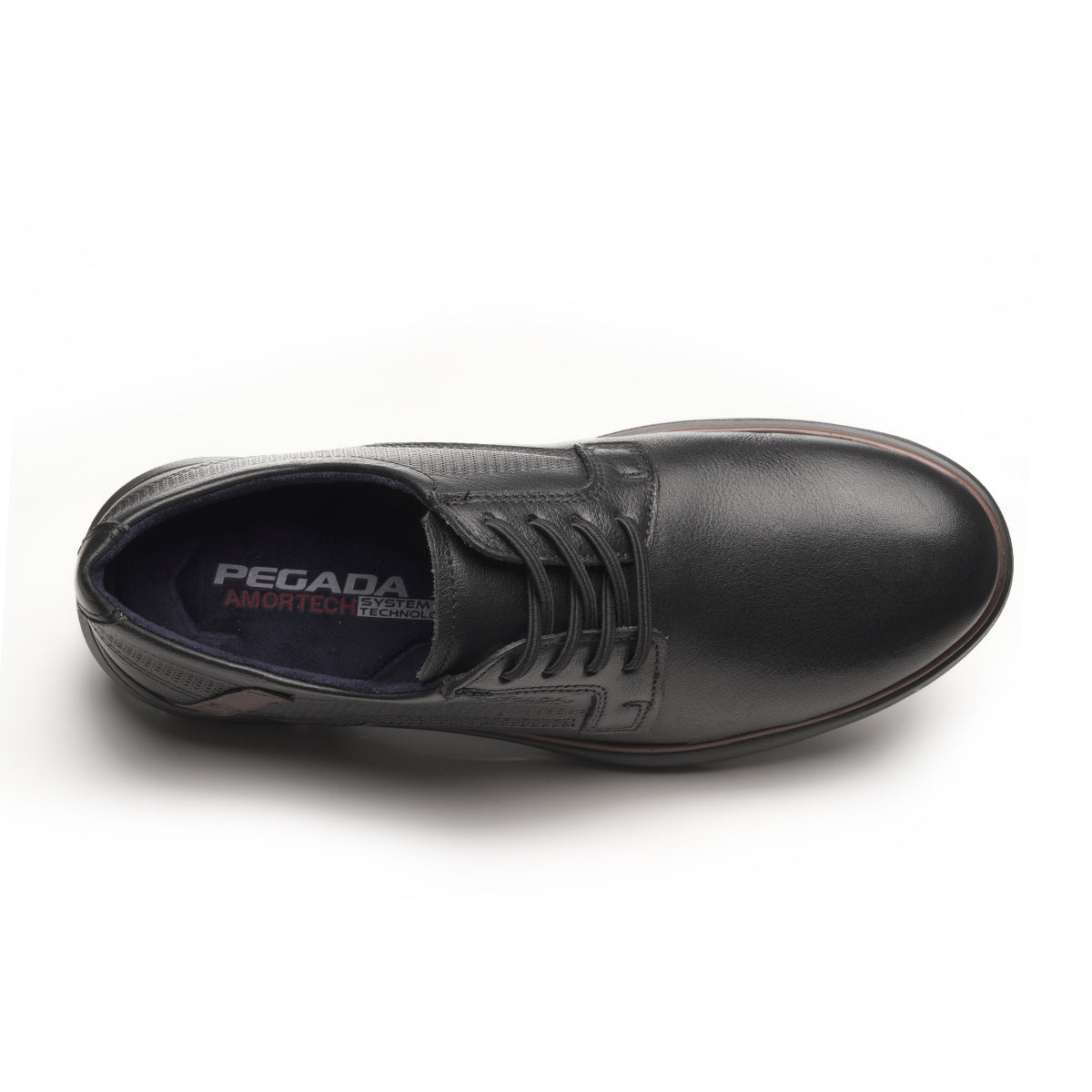 ZAPATO HOMBRE PEGADA CUERO PRETO/CONHAQUE 126603-02