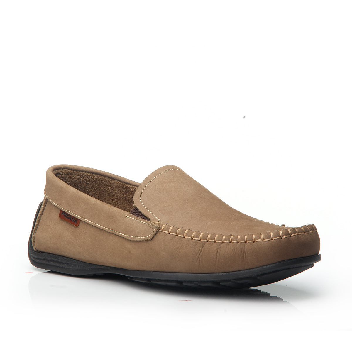 MOCASIN HOMBRE PEGADA CUERO RATO/CONHAQUE 140773-05
