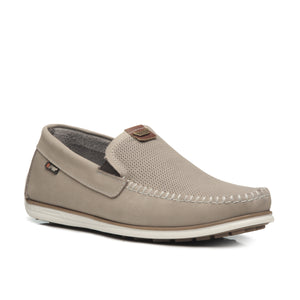 MOCASIN HOMBRE PEGADA CUERO AREIA/CONHAQUE 142002-06