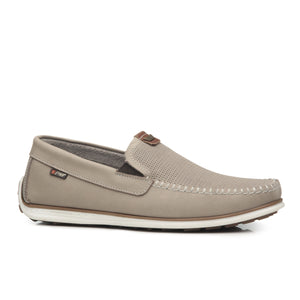 MOCASIN HOMBRE PEGADA CUERO AREIA/CONHAQUE 142002-06