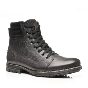 BOTIN HOMBRE PEGADA CUERO CROMO/PRETO 180748-09
