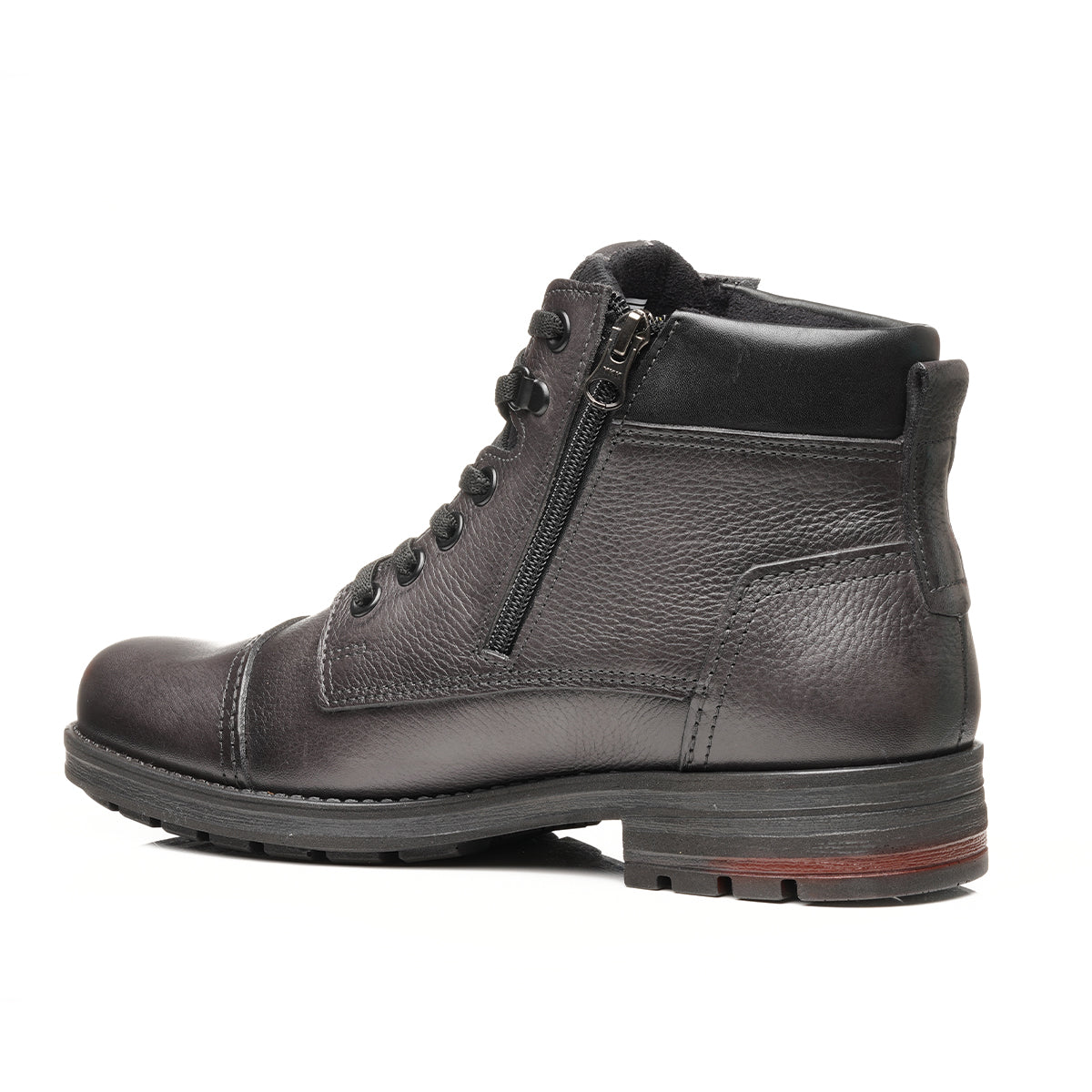 BOTIN HOMBRE PEGADA CUERO CROMO/PRETO 181313-07