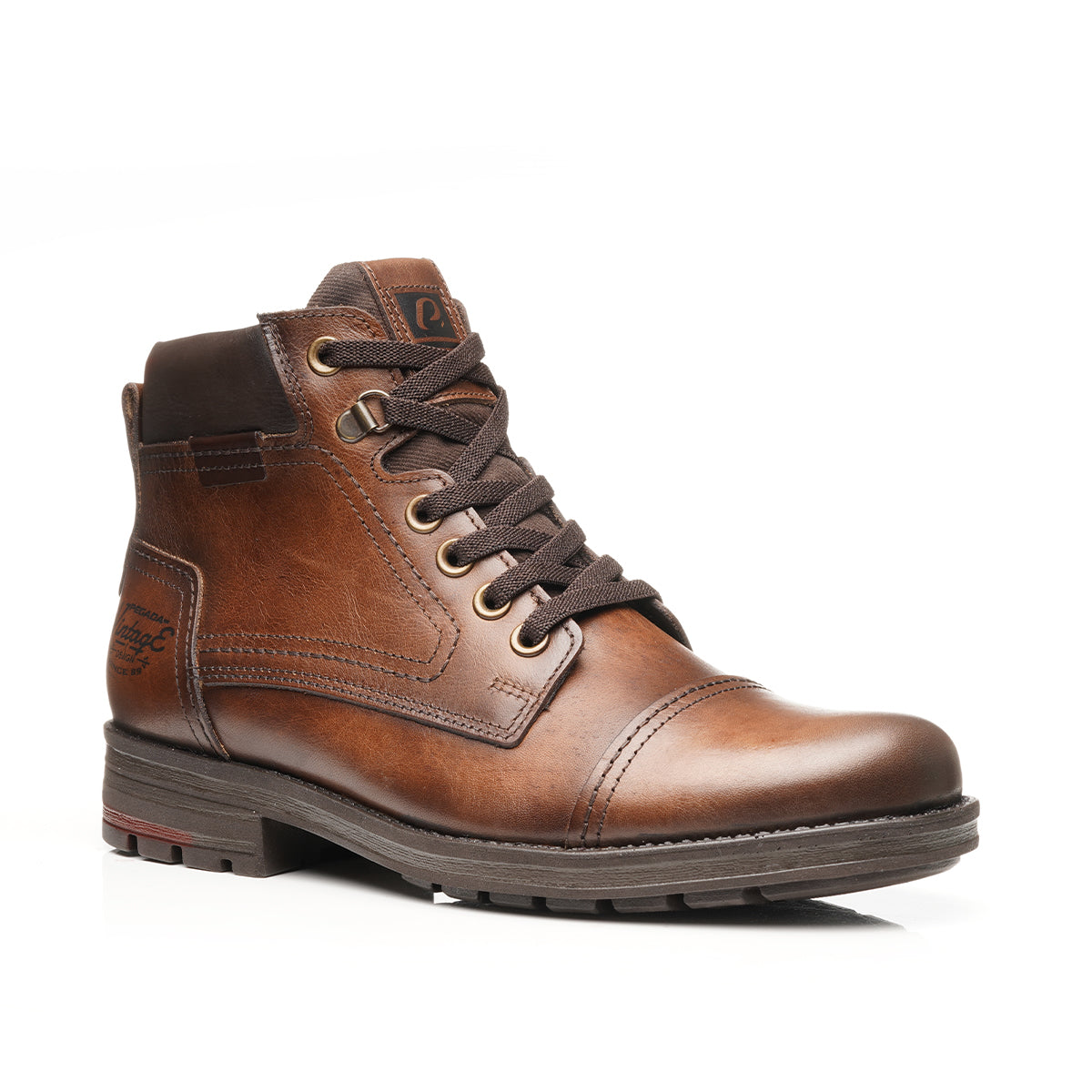 BOTIN HOMBRE PEGADA CUERO CASTANHO/BROWN 181313-10