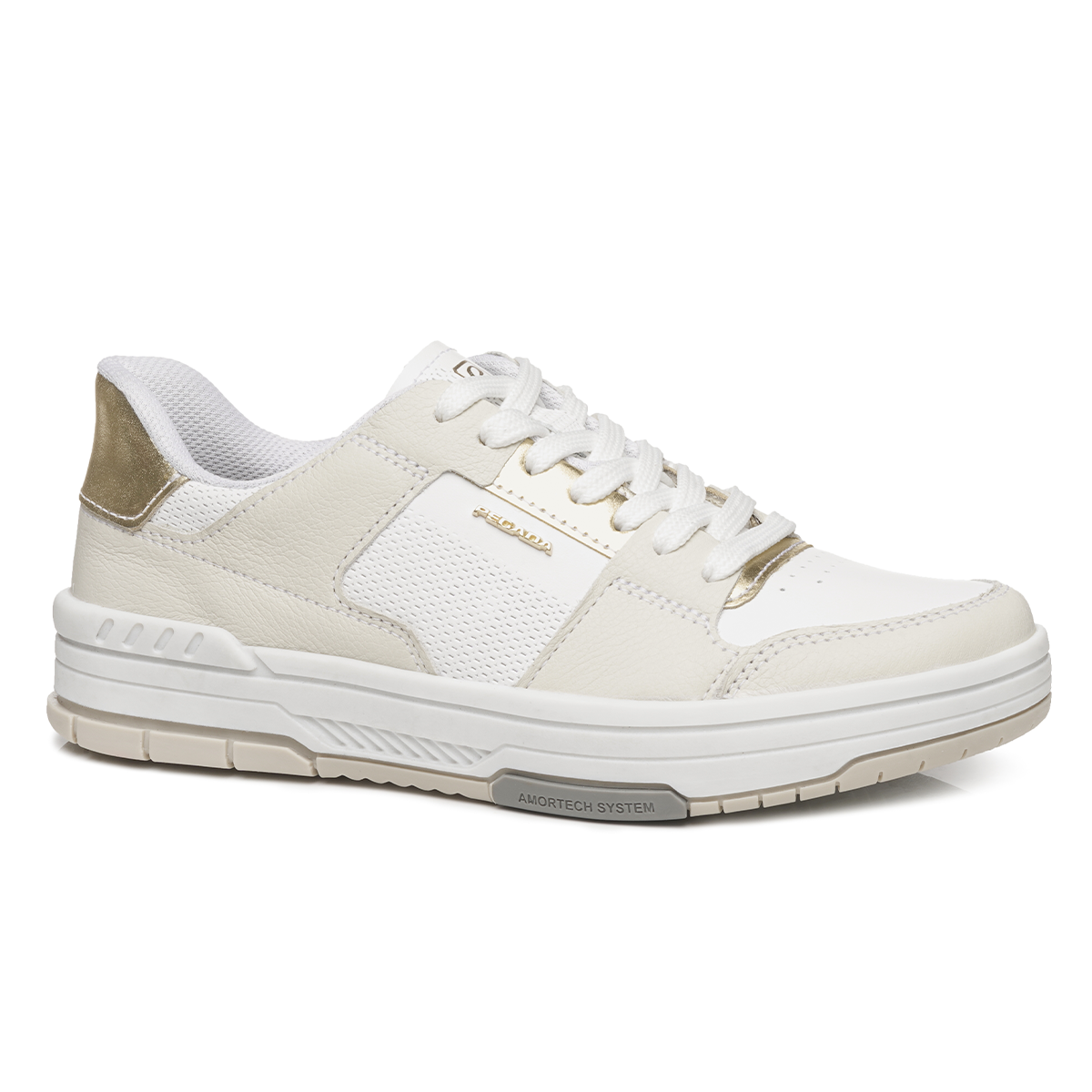 ZAPATILLA MUJER PEGADA CASUAL BRANCO/MILK/DOURADO 212602-02