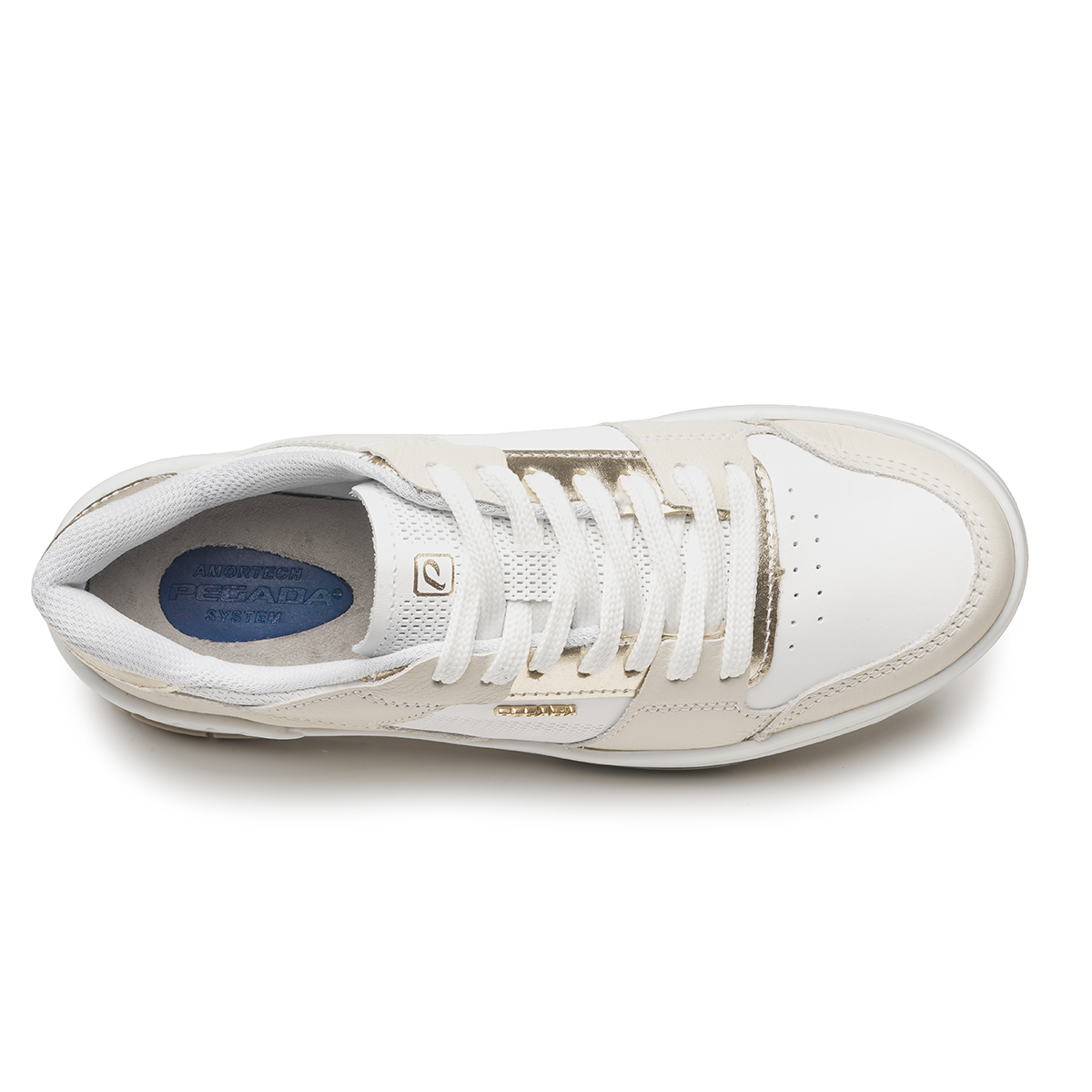 ZAPATILLA MUJER PEGADA CASUAL BRANCO/MILK/DOURADO 212602-02